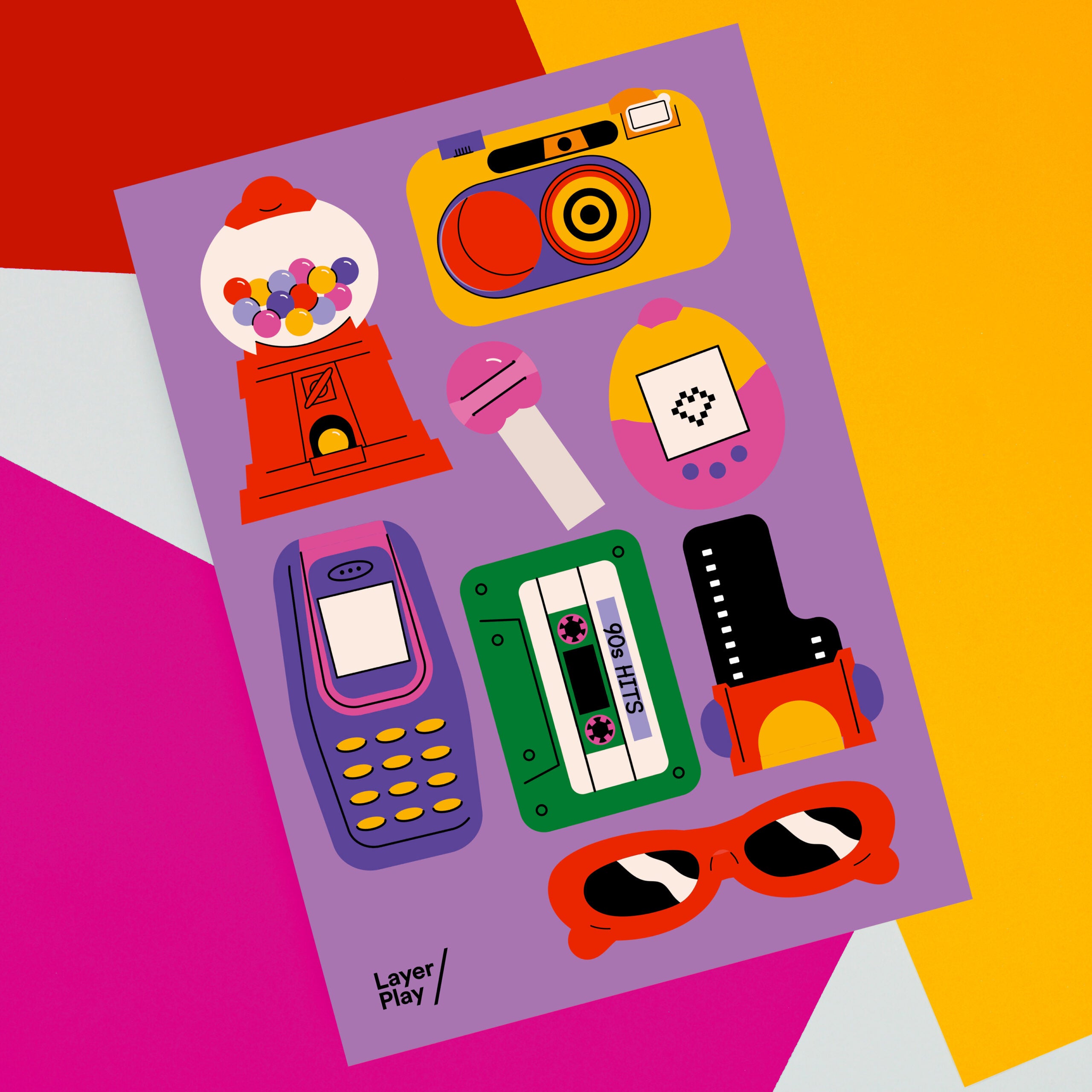 Back to 90s 🖼️ Reusable Fabric Decal