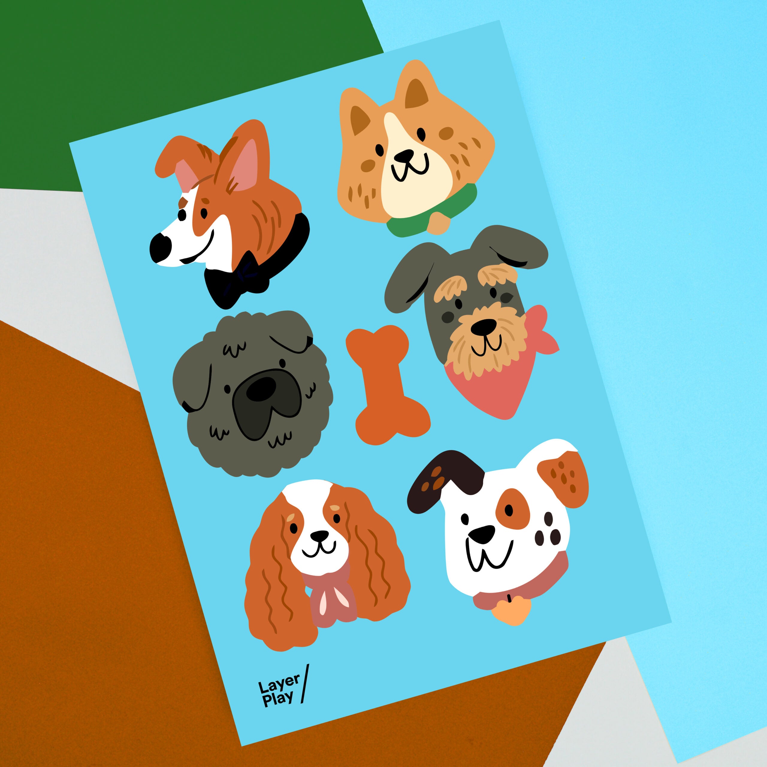 Furry Friends 🖼️ Reusable Fabric Decal