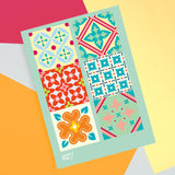Peranakan Floral Tiles 🖼️ Reusable Fabric Decal