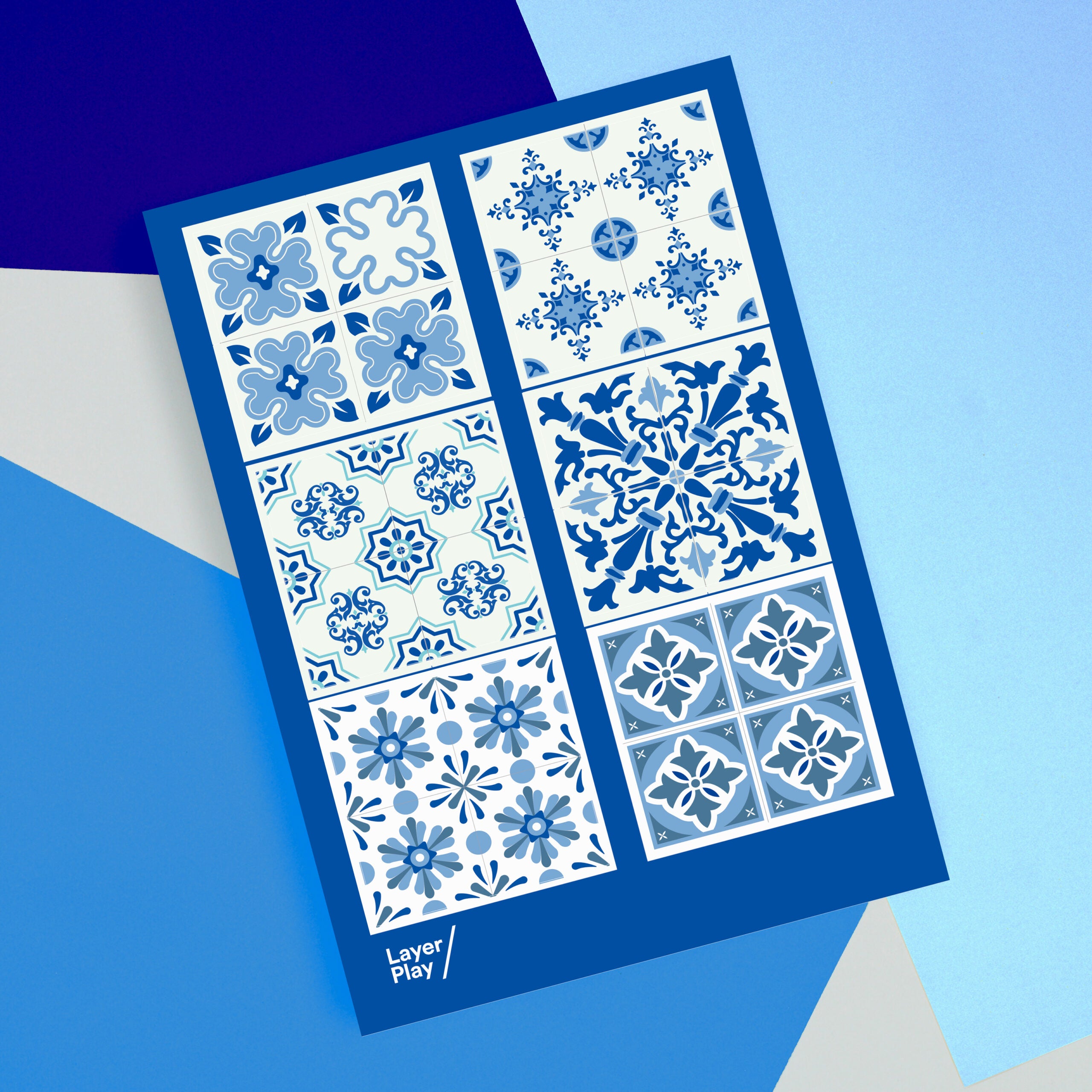 Peranakan Porcelain Tiles 🖼️ Reusable Fabric Decal