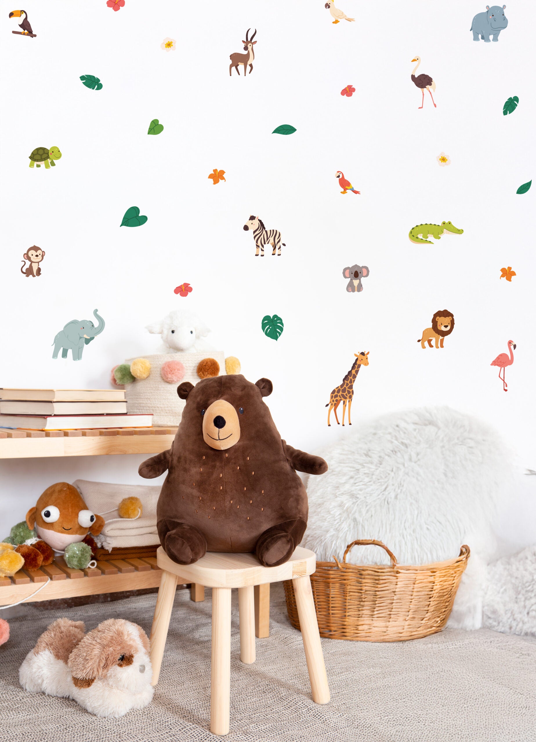 Safari Animals 🖼️ Reusable Fabric Decal