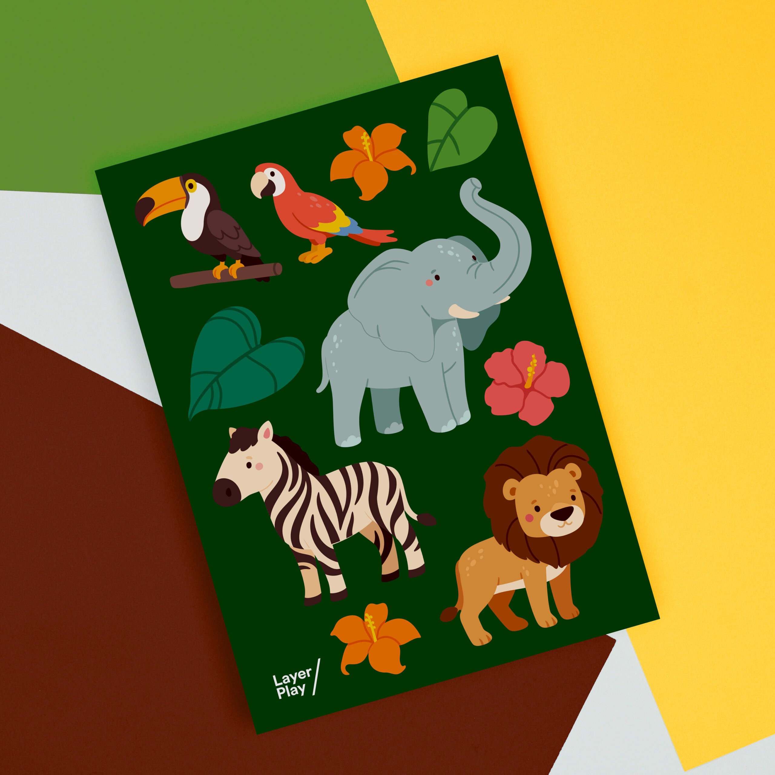 Safari Animals 🖼️ Reusable Fabric Decal
