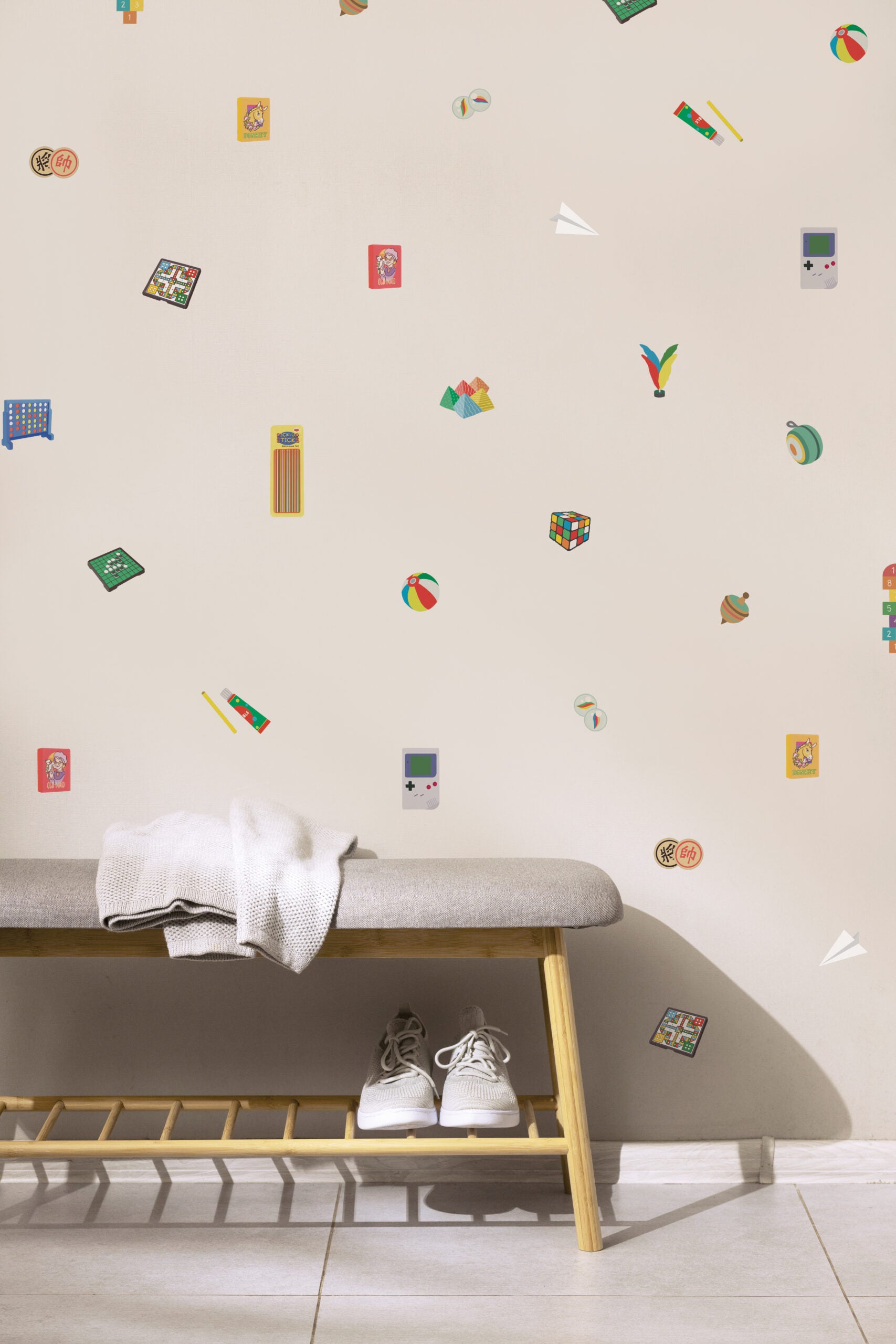 Singaporean Old School Games 🖼️ Reusable Fabric Decal