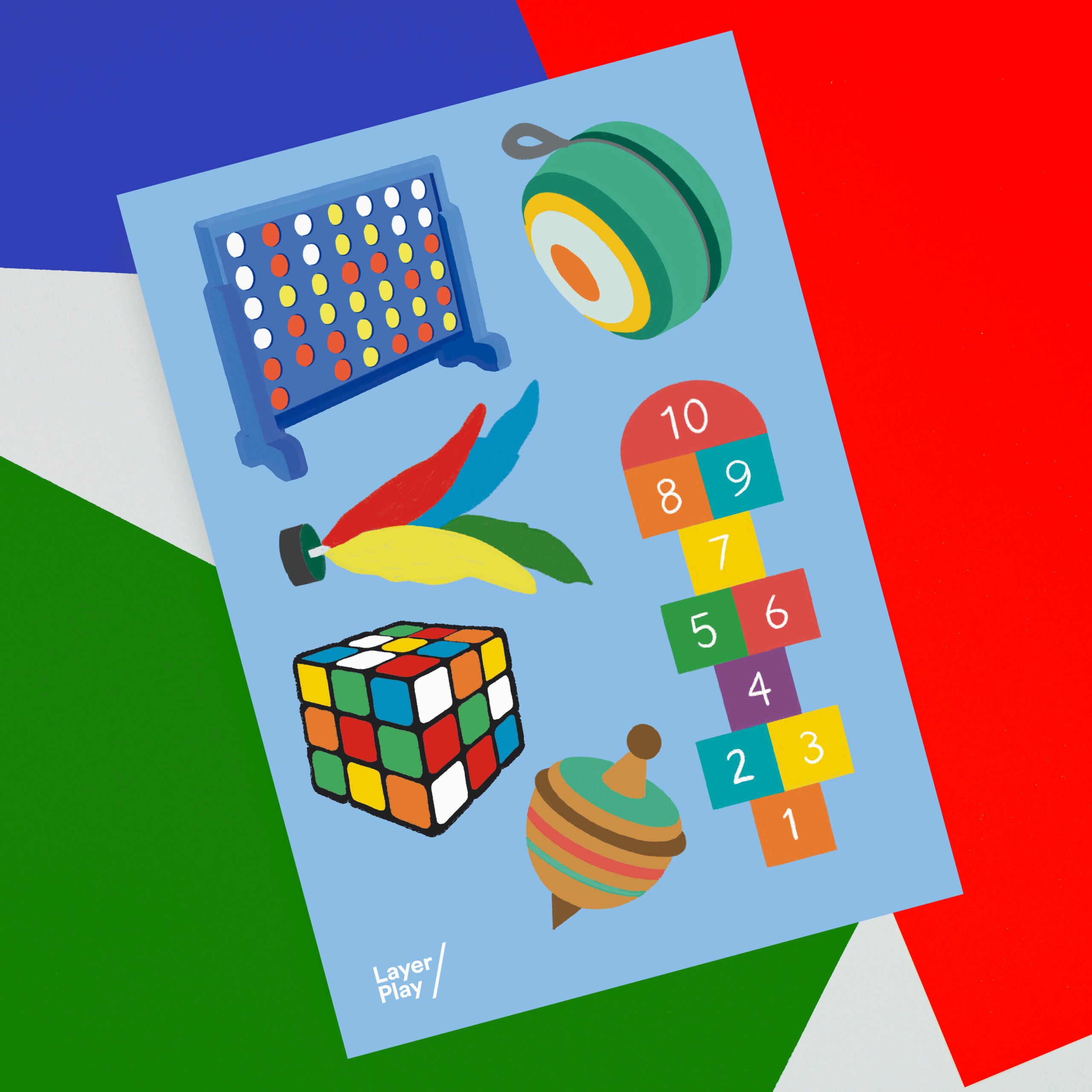 Singaporean Old School Games 🖼️ Reusable Fabric Decal