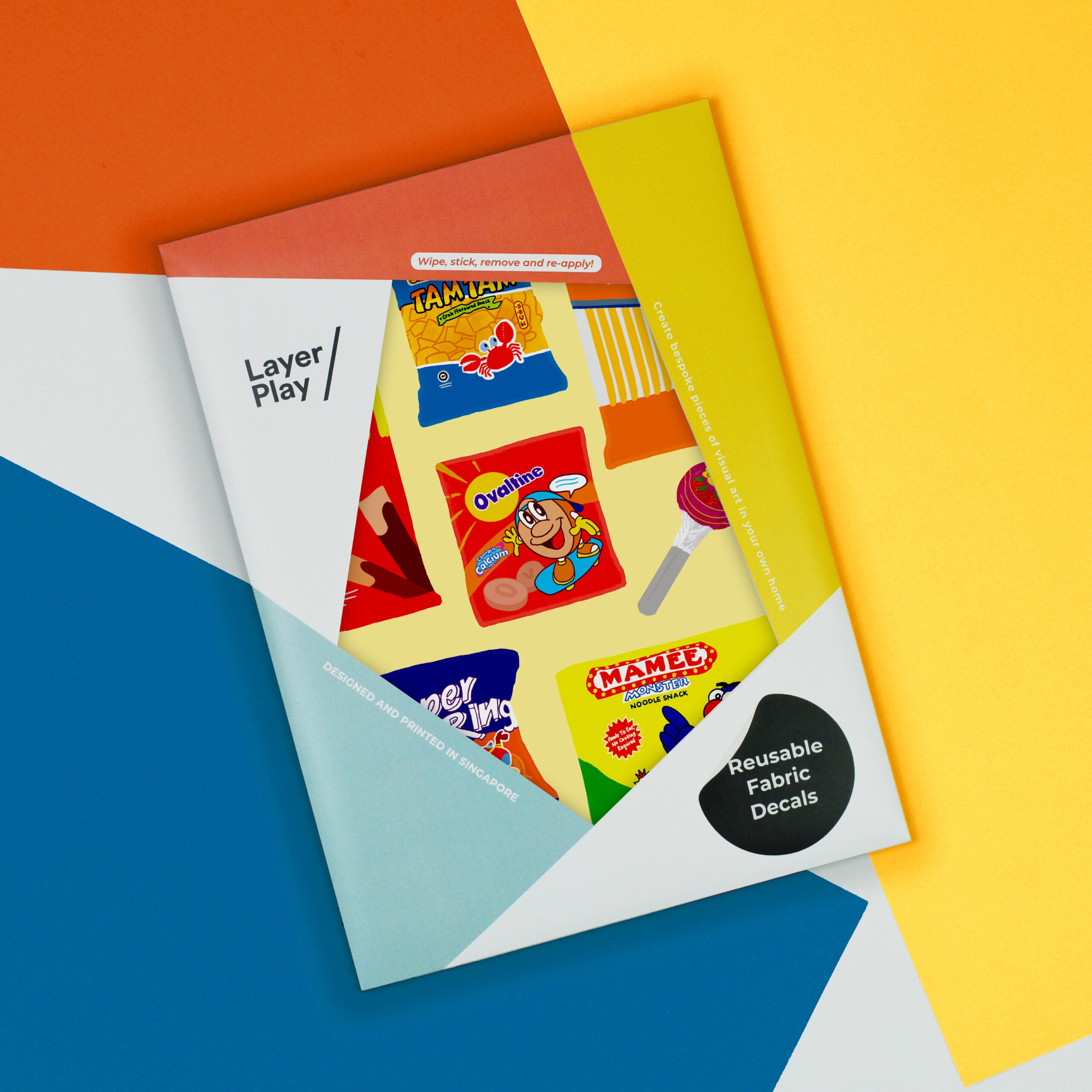 Singaporean Old School Snacks 🖼️ Reusable Fabric Decal