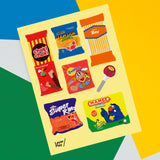 Singaporean Old School Snacks 🖼️ Reusable Fabric Decal