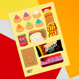 Singaporean Old School Snacks 🖼️ Reusable Fabric Decal
