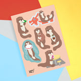 Singaporean Otters 🖼️ Reusable Fabric Decal