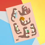 Singaporean Otters 🖼️ Reusable Fabric Decal
