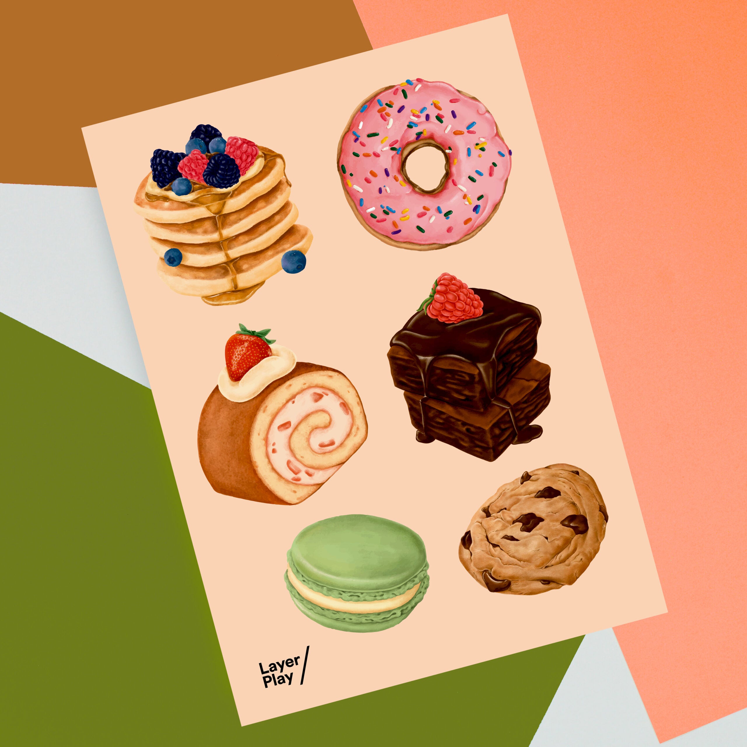 Sweet Desserts 🖼️ Reusable Fabric Decal