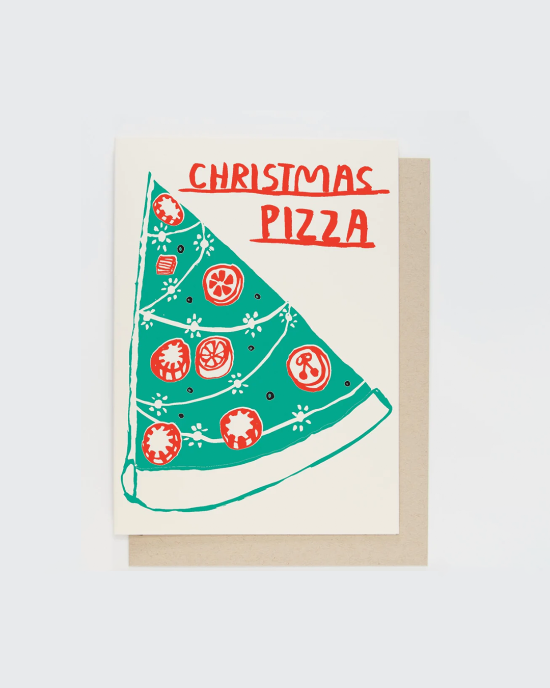 Christmas Pizza 😎 Hand Letter-pressed Card