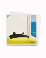 Cat Bathing Hoppurr ✍︎ Art Pun Greeting Card